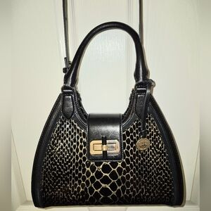Brahmin Black and Gold Adrian Satchal